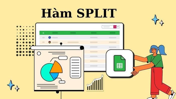Hàm SPLIT trong Google Sheets giúp chia dữ liệu trong một ô thành các phần nhỏ hơn dựa trên dấu phân cách bạn chọn.